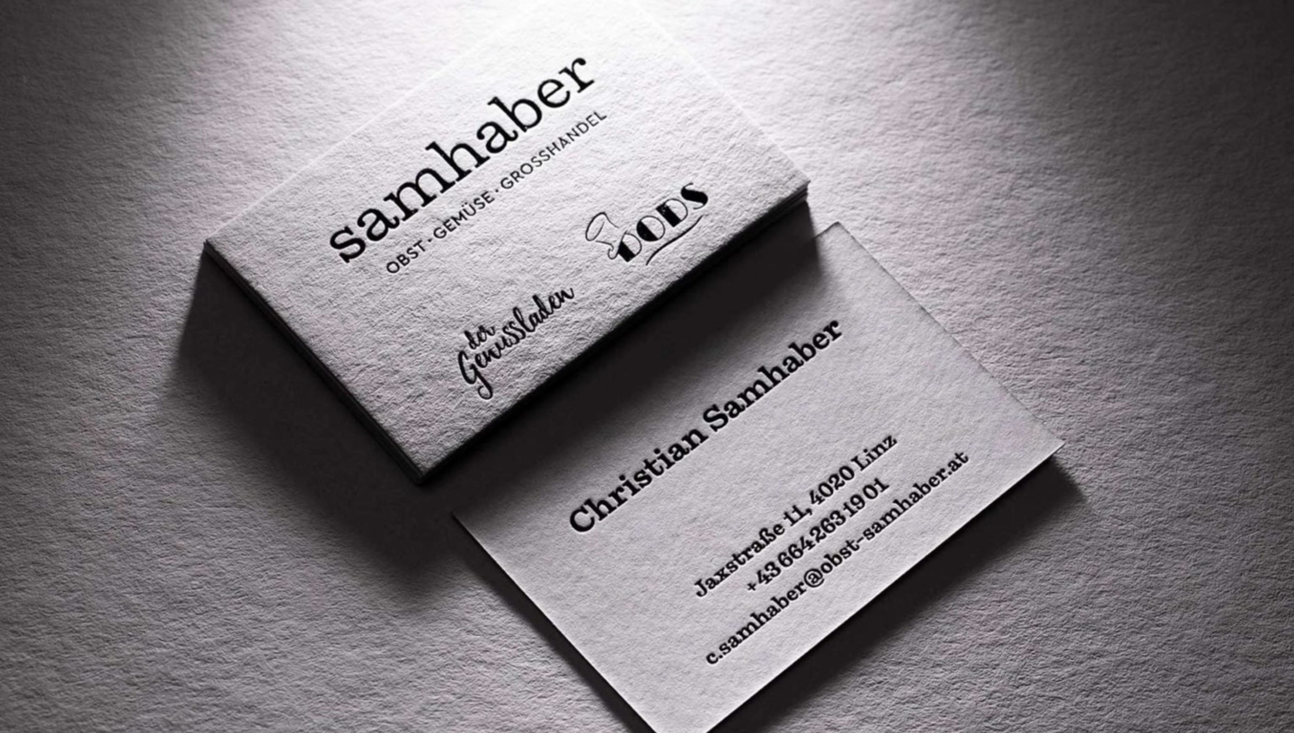 kapelari.studio die werbeagentur aus innsbruck. Samhaber Visitenkarte